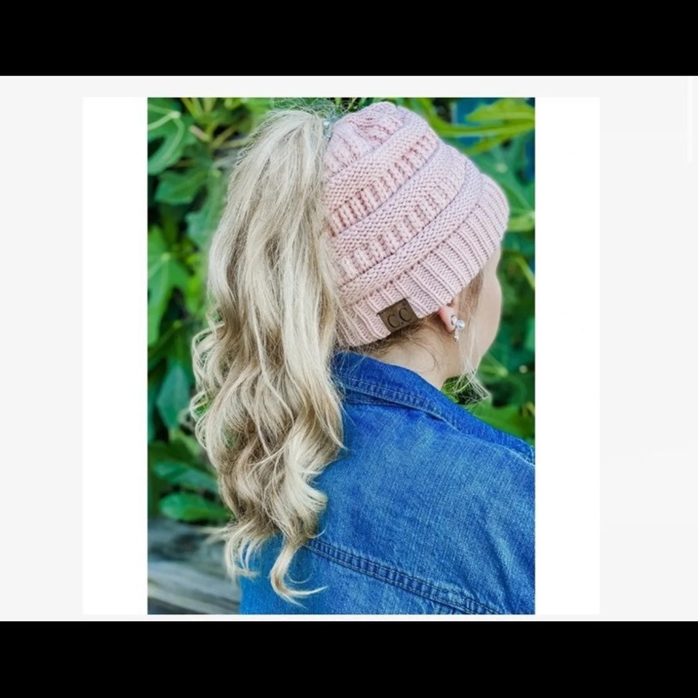 C.C beanie with pony tail